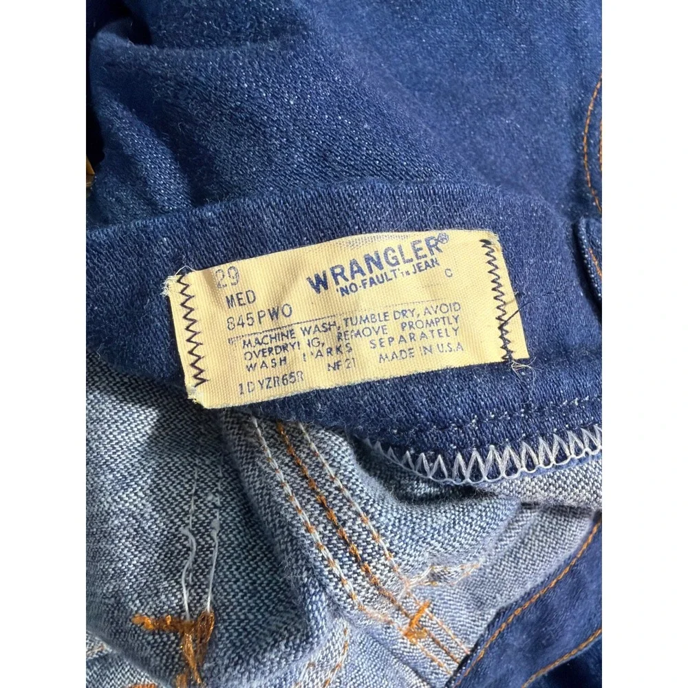 Vtg Wrangler Jeans Women 29x32 Blue '70s 845PWO No Fault USA Made Talon Zip Boot